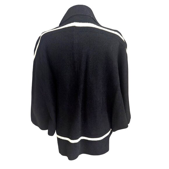 New Joh Jinny Black Knitted Double Breasted Sweater Jacket Dolman Sleeve Soft M - Picture 3 of 10